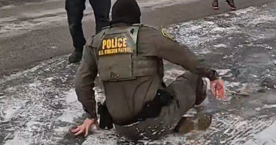 Everyone's Asking The Same Question After ICE Agent Slips On Ice In Viral Video